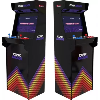 Arkádový automat Iconic Arcade — Full HD IPS 21 palcov, Cortex‑A72 1,5 GHz, 1 GB RAM, WLAN, Gigabit Ethernet, MicroSD, Bluetooth, jednosmerný prúd