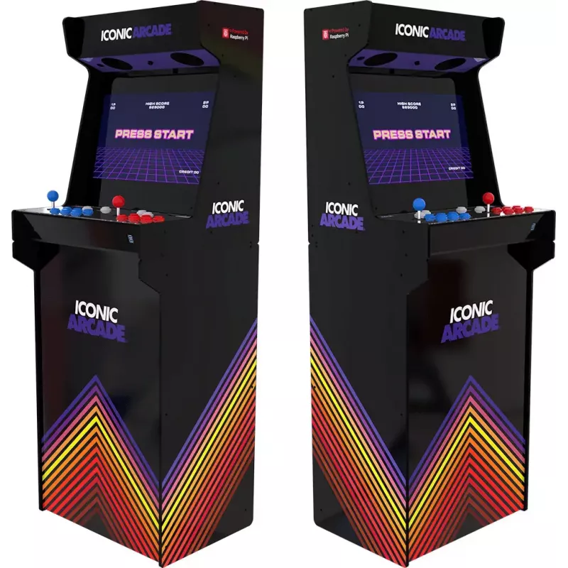 Arkádový automat Iconic Arcade — Full HD IPS 21 palcov, Cortex‑A72 1,5 GHz, 1 GB RAM, WLAN, Gigabit Ethernet, MicroSD, Bluetooth, jednosmerný prúd