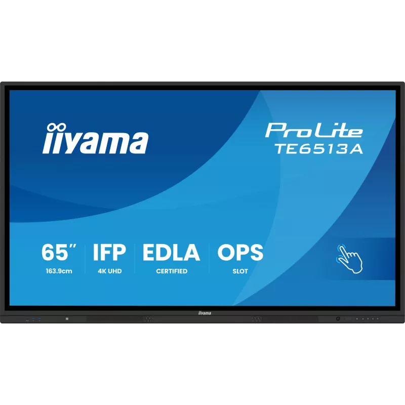 Interaktívny plochý displej IIYAMA TE6513A-B2AG 64,5 palca (163,8 cm) 4K UHD 500 cd/m² Wi‑Fi Android 24/7 dotyková obrazovka