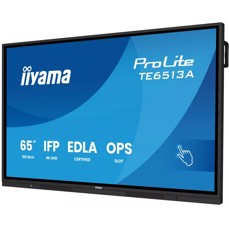 Interaktívny plochý displej IIYAMA TE6513A-B2AG 64,5 palca (163,8 cm) 4K UHD 500 cd/m² Wi‑Fi Android 24/7 dotyková obrazovka