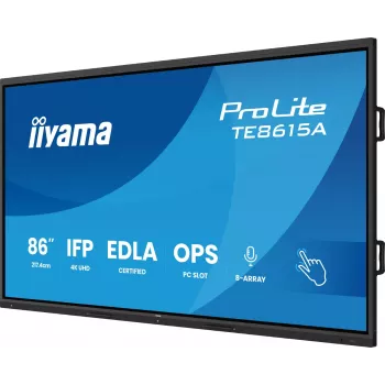 Interaktívny dotykový displej IIYAMA TE8615A-B2AG 86 palcov 4K PCAP dotyková obrazovka pre vzdelávanie a spoluprácu