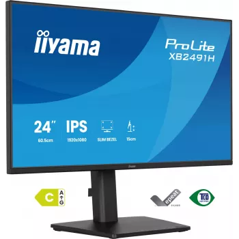 Počítačový monitor IIYAMA ProLite XB2491H-B1 23,8 palca (60,5 cm) Full HD IPS LCD, 1920×1080, 178° pozorovanie, VESA, nastaviteľná výška, čierny