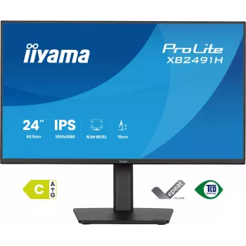 Počítačový monitor IIYAMA ProLite XB2491H-B1 23,8 palca (60,5 cm) Full HD IPS LCD, 1920×1080, 178° pozorovanie, VESA, nastaviteľná výška, čierny