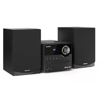 Mikrosystém Sharp XL-B512(BK) – 45 W, jednoduchý CD prehrávač, FM rádio, MP3, banánové konektory reproduktorov, čierny