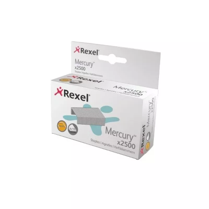 Rexel Mercury Heavy Duty sponky (2500), balenie sponiek, 2500 sponiek, oceľ, strieborná, 120 listov, 220 g