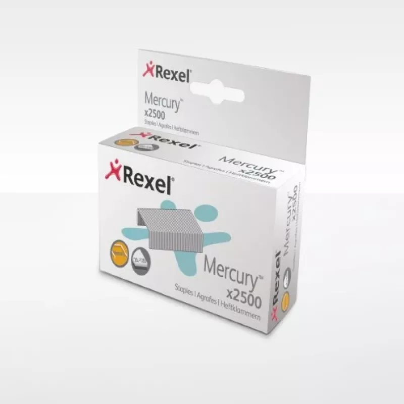 Rexel Mercury Heavy Duty sponky (2500), balenie sponiek, 2500 sponiek, oceľ, strieborná, 120 listov, 220 g
