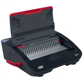 GBC CombBind® CB25E elektrický viazací stroj, hrebeňový viazací stroj, elektrický, 390 listov, čierna, červená