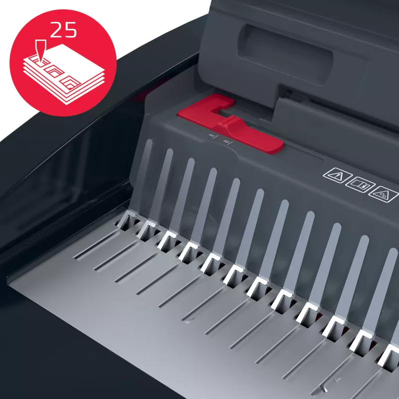 GBC CombBind® CB25E elektrický viazací stroj, hrebeňový viazací stroj, elektrický, 390 listov, čierna, červená