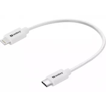 Sandberg USB-C PD na Lightning MFI 0.2M, 0,2 m, Lightning, USB C, konektor samec, konektor samec, biela