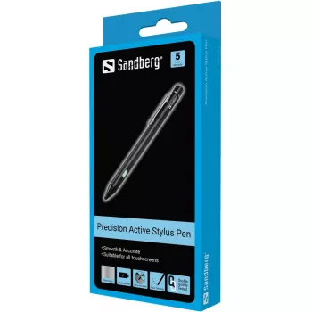 Sandberg Precision Active Stylus Pen, mobilný telefón/smartfón, kompatibilita so značkami: ľubovoľná, čierna, hliník, meď, vstavaná, lithium-iónová (Li-Ion)
