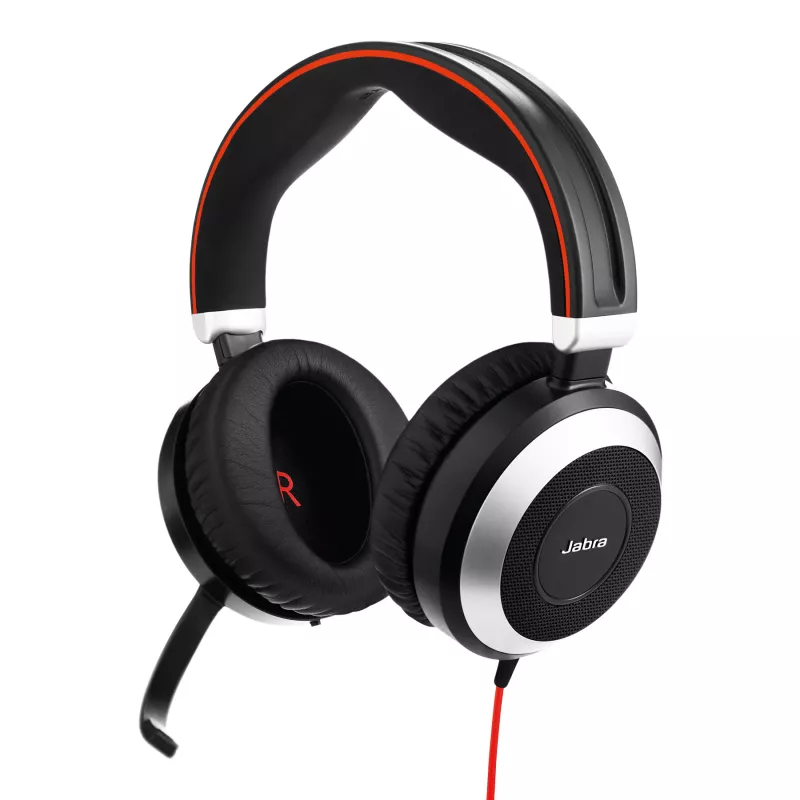 Jabra Evolve 80 MS stereo, káblový, kancelária/call centrum, 646 g, headset, čierny