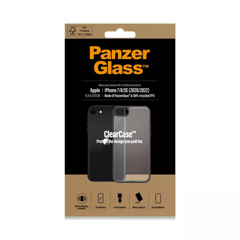 PanzerGlass ® ClearCase iPhone 8 | 7 | SE (2020/2022) | čierna