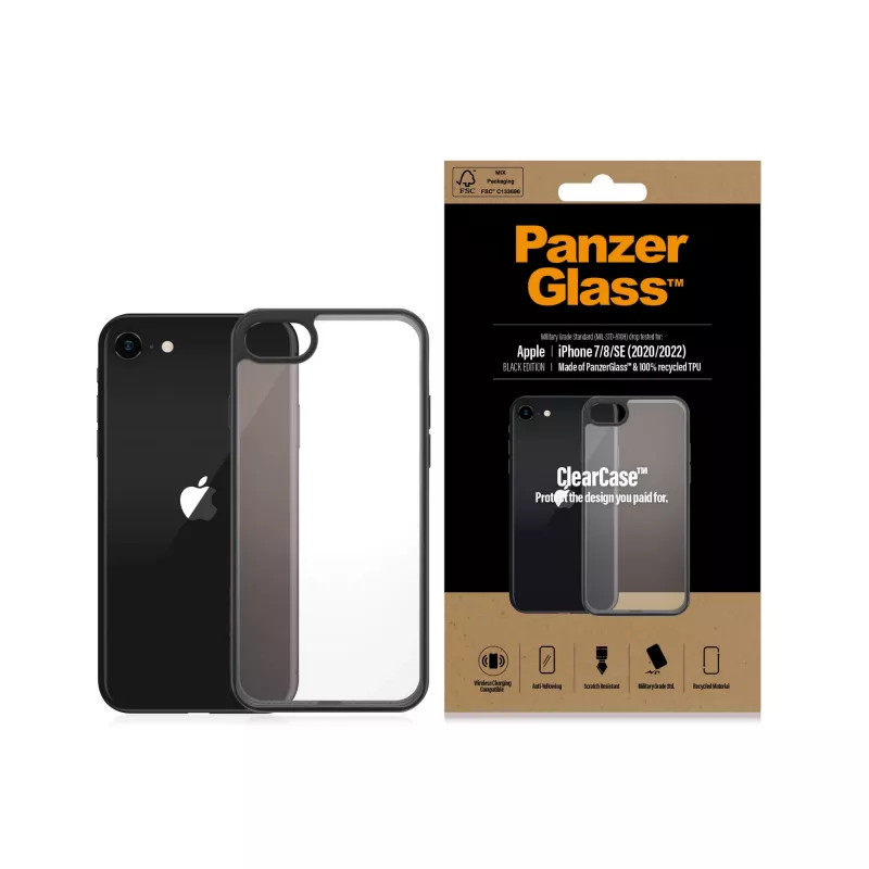PanzerGlass ® ClearCase iPhone 8 | 7 | SE (2020/2022) | čierna