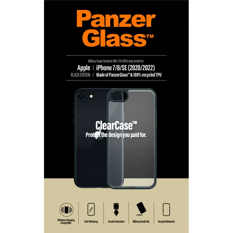 PanzerGlass ® ClearCase iPhone 8 | 7 | SE (2020/2022) | čierna