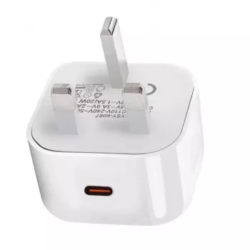 eSTUFF domáca nabíjačka USB-C PD 3A 20W, UK konektor - biela