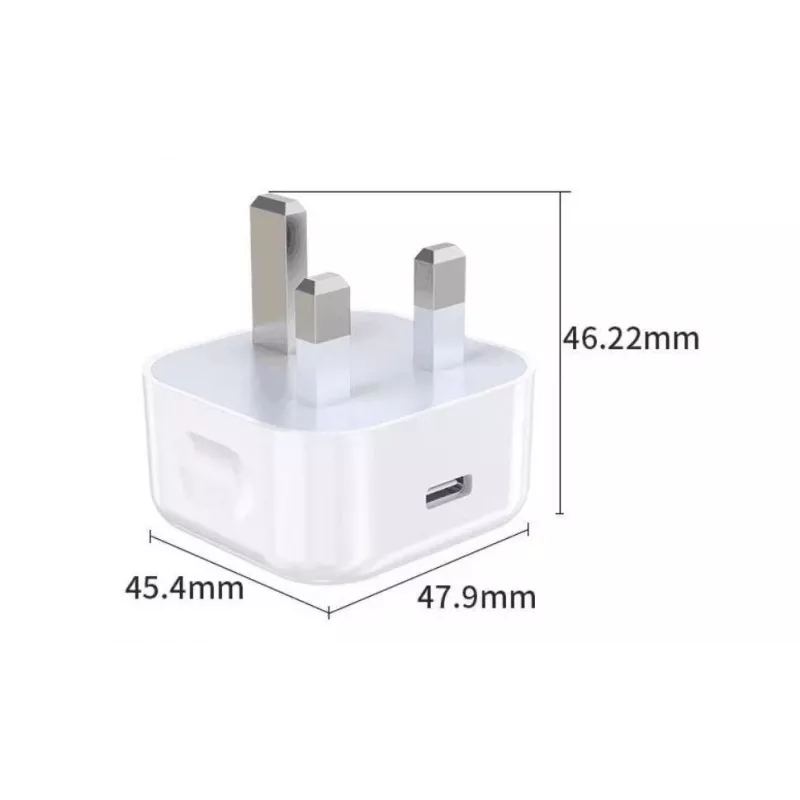 eSTUFF domáca nabíjačka USB-C PD 3A 20W, UK konektor - biela