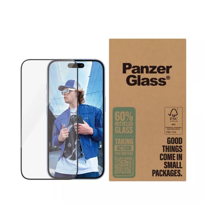 PanzerGlass ® ochrana displeja iPhone 16 | 15 | Ultra-Wide Fit | Bulk