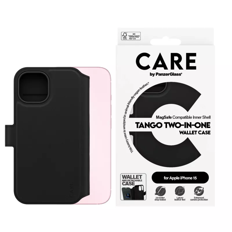PanzerGlass CARE™ by ® Tango 2-in-1 puzdro s peňaženkou s MagSafe iPhone 15
