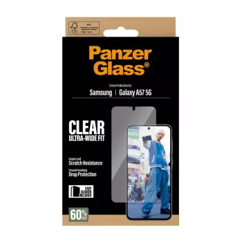 Ochrana obrazovky PanzerGlass Ultra-Wide Fit pre Samsung Galaxy A57 5G – číra, odolná proti poškriabaniu