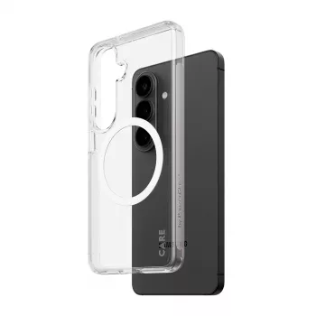 PanzerGlass CARE™ Urban Explorer puzdro pre Samsung Galaxy S26 — transparentný kryt s bielou podporou Qi