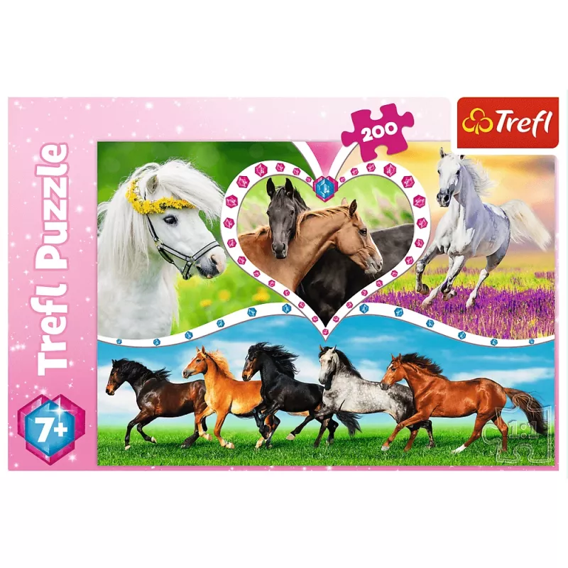 Trefl Puzzle 200 dielikov, Krásne kone (13248)