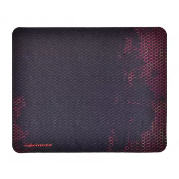 Podložka pod myš ESPERANZA EGP101R — herná polyesterová, veľkosť S 250×200×2 mm, protišmyková základňa, oranžový vzorovaný povrch