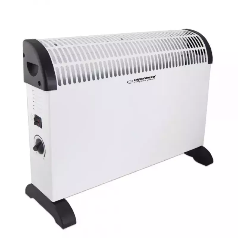Elektrický konvektorový ohrievač ESPERANZA EHH008 — 2000 W, 3 výkonové stupne, nastaviteľný termostat, biela