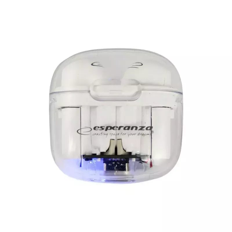 Bezdrôtové in-ear slúchadlá ESPERANZA EH237W — Bluetooth 5.3, dotykové ovládanie, 3–4 h batéria, biela
