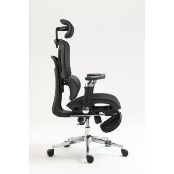Ergonomická kancelárska stolička ActiveJet YK848 — sieťovaný sedák a sieťované operadlo, čierna, operadlo 50,5×57 cm, šírka sedáku 48,5 cm