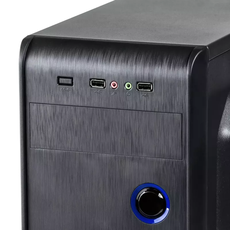 Akyga AK939BL Midi-Tower PC skriňa, ATX / Micro-ATX / Mini-ITX, 2x USB 2.0, bez napájacieho zdroja, čierna