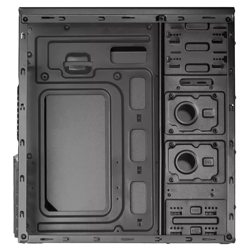 Akyga AK939BL Midi-Tower PC skriňa, ATX / Micro-ATX / Mini-ITX, 2x USB 2.0, bez napájacieho zdroja, čierna