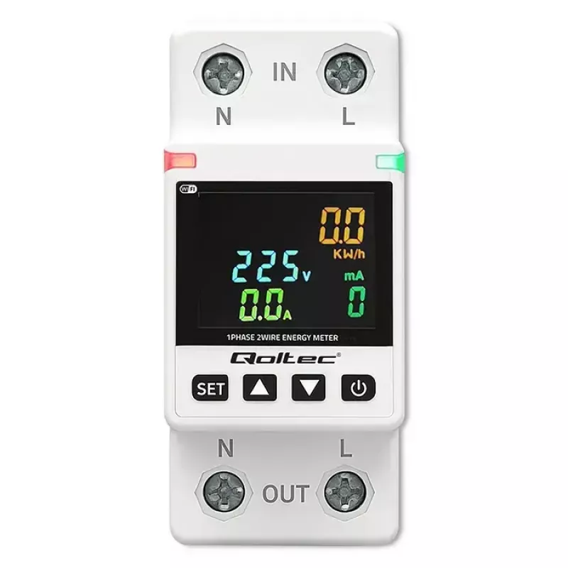 Jednofázový merač spotreby energie QOLTEC 50981 DIN35 230V 50Hz