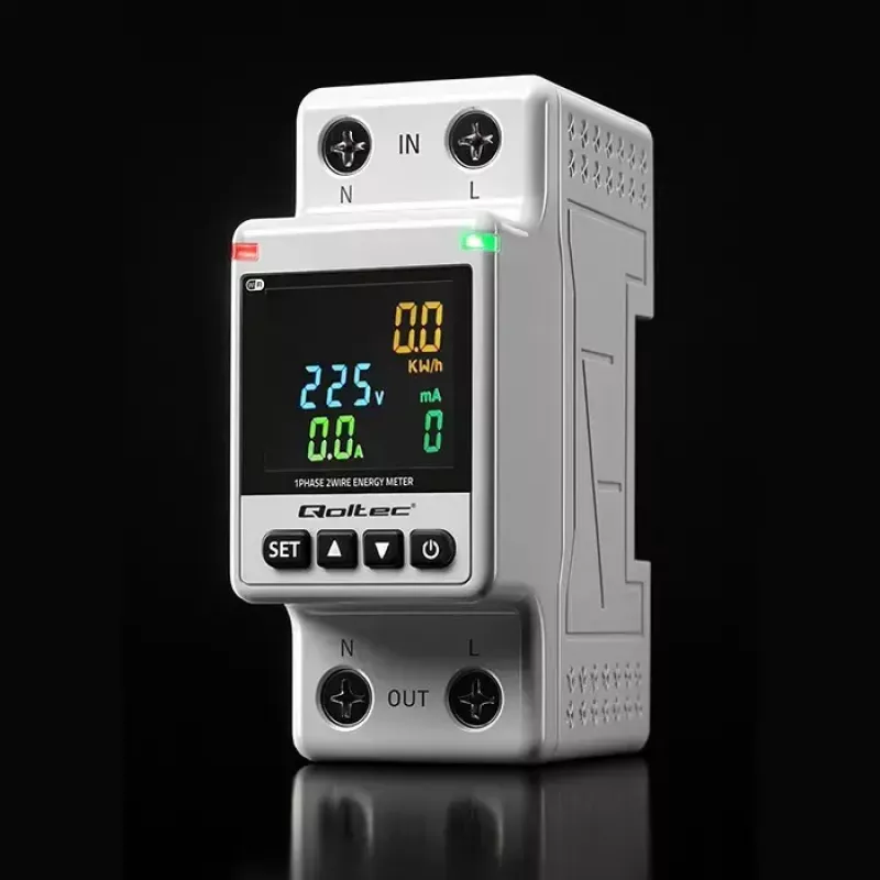 Jednofázový merač spotreby energie QOLTEC 50981 DIN35 230V 50Hz