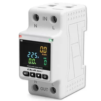 Jednofázový merač spotreby energie QOLTEC 50981 DIN35 230V 50Hz