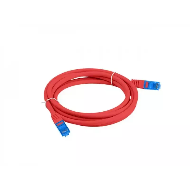 LANBERG RJ-45 Cat6a patch kábel PCF6A-10CC-0100-R, 1 m, S/FTP, CCA, LSZH, červený
