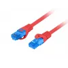 LANBERG RJ-45 Cat6a patch kábel PCF6A-10CC-0100-R, 1 m, S/FTP, CCA, LSZH, červený