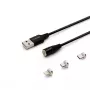 USB 2.0 kábel SAVIO CL-155, USB A na vymeniteľný USB-C / Micro-USB B / Lightning, 2 m, čierny