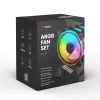 SAVIO FAN-01 Balenie 4 ks ARGB ventilátor 120mm s ovládačom a diaľkovým ovládaním, čierny