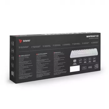 Savio WHITEOUT X2 RED herná klávesnica USB QWERTY mechanická 61 klávesov