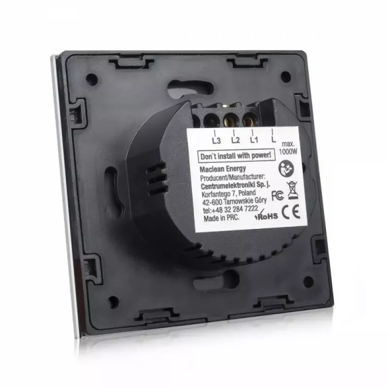 Dotykový vypínač svetla MACLEAN MCE703W, sklenený predný panel, 1-násobný, 220V