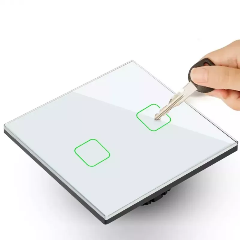 Dotykový vypínač svetla MACLEAN MCE703W, sklenený predný panel, 1-násobný, 220V