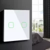 Dotykový vypínač svetla MACLEAN MCE703W, sklenený predný panel, 1-násobný, 220V
