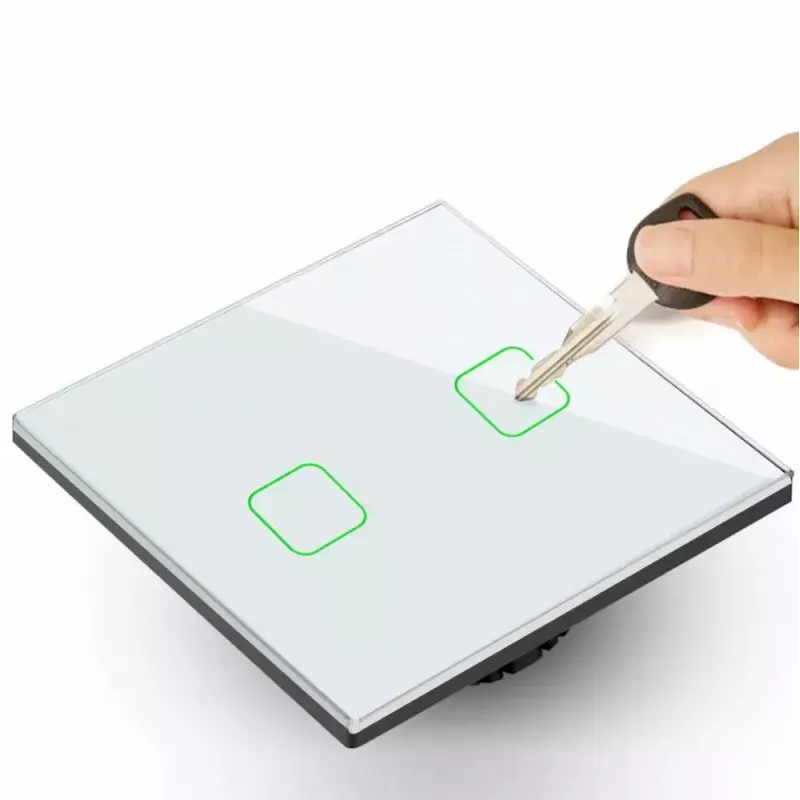Dotykový vypínač svetla MACLEAN MCE703W, sklenený predný panel, 1-násobný, 220V