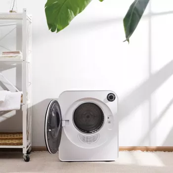 Elektrická sušička bielizne GreenBlue GB410 — kapacita 3 kg, 830 W, odvod vzduchu, 5 programov sušenia, energetická trieda C