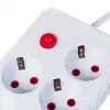 Predlžovacia zásuvková lišta MACLEAN MCE393 W — 4 zásuvky + 3×USB, 110–240V, 2,1A USB, 2500W, 3 m, biela