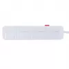 Predlžovacia zásuvková lišta MACLEAN MCE393 W — 4 zásuvky + 3×USB, 110–240V, 2,1A USB, 2500W, 3 m, biela