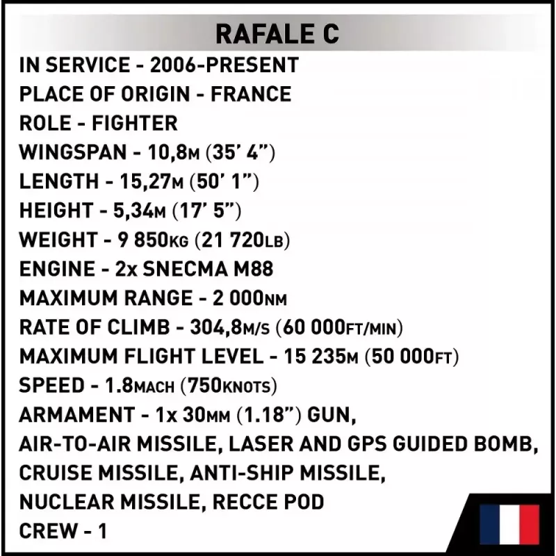 Sada stavebných kociek Cobi Rafale C 551 dielov model COBl-5901