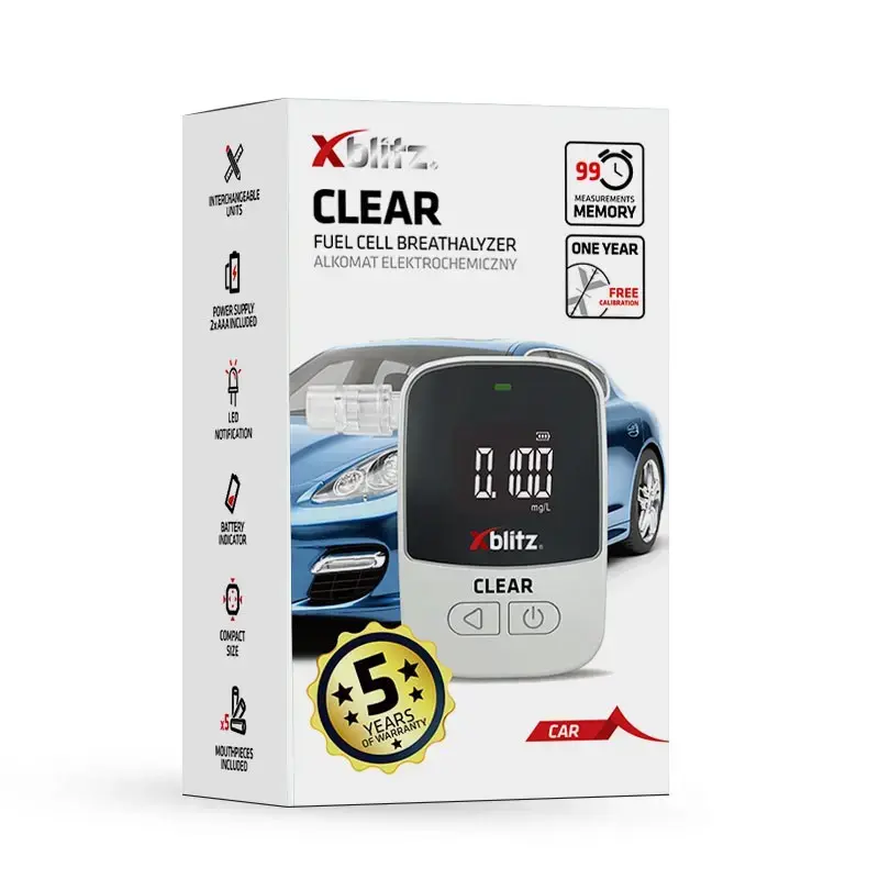 Alkohol tester Xblitz XB-CLEAR ELEKTROCHEMICKÝ senzor, prenosný ručný tester