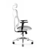 Ergonomická kancelárska stolička Diablo Chairs V-Basic biela-sivá – nastaviteľná výška a sklon, podrúčky, bedrová opierka