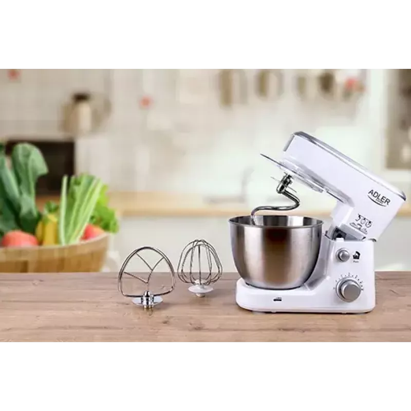 Kuchynský robot Adler AD 4216, 500 W, 4 l nerezová misa, biela
